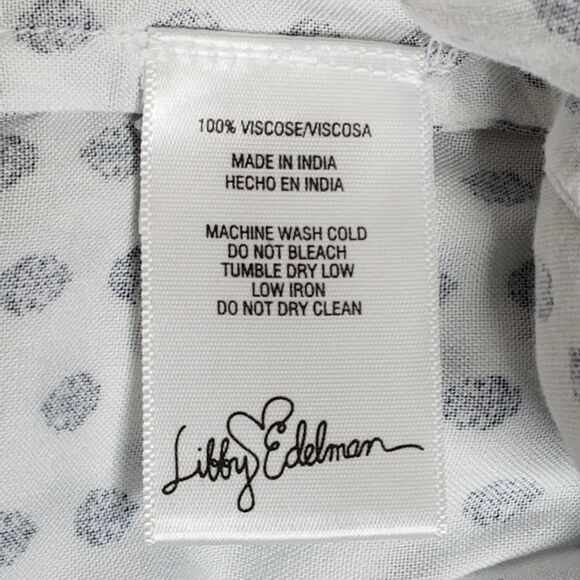 Libby Edelman‎ Womens Sleeveless White Navy Top Size L - Picture 11 of 12